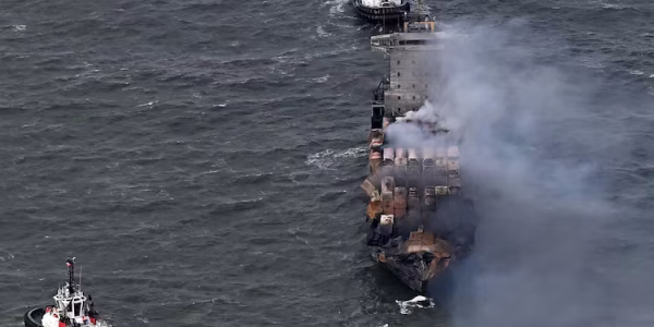 The manager of the container ship told ABC News that the ship's master was arrested following Monday's collision in the North Sea with a moored oil tanker. While the U.S.-flagged oil tanker Stena Immaculate was anchored on the eastern coast of the United Kingdom, close to Hull, England, the Portuguese container ship Solong collided with it, setting both ships on fire, officials reported Monday.